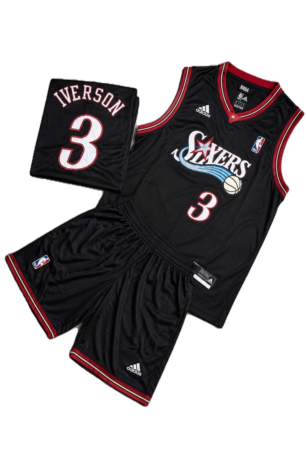 Conjunto NBA Sixers Iverson 3 negro